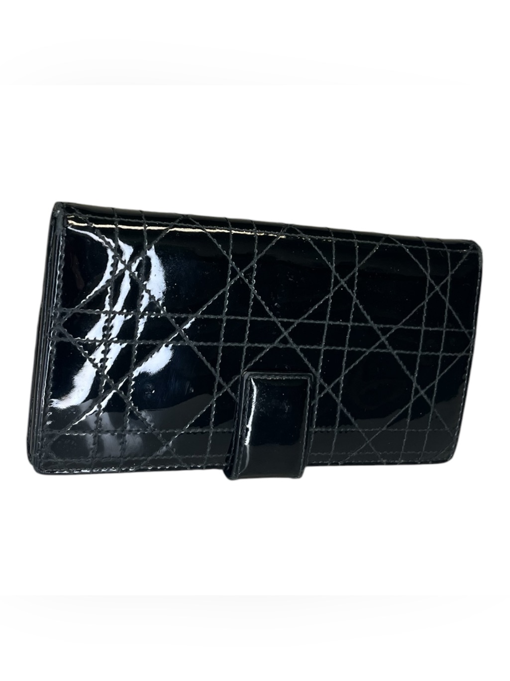 Christian Dior Vintage Quilted Patent Leather Wallet